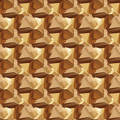 Image showing Gold seamless polygonal pattern.