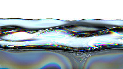 Image showing Liquid fuel or petrol with colorful oily pattern isolated 