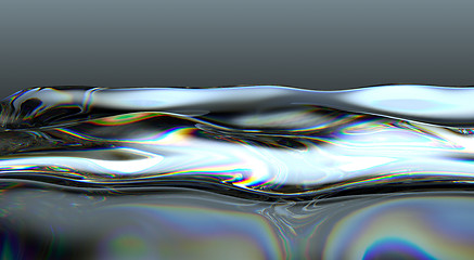 Image showing Liquid fuel waves and splashes