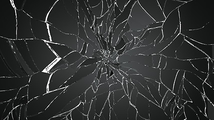 Image showing Glass breaking pieces isolated on white