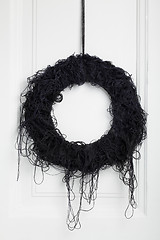 Image showing Black halloween twig wreath