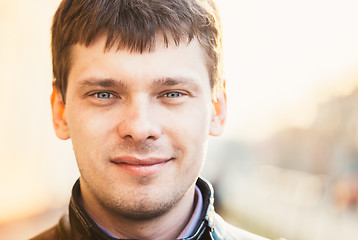 Image showing Handsome Man Outdoors Portrait. Autumn Colors.