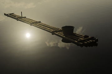 Image showing Fishing Bamboo Raft