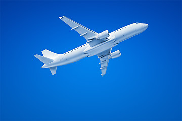 Image showing Airplane in the blue sky