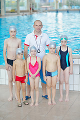 Image showing children group  at swimming pool