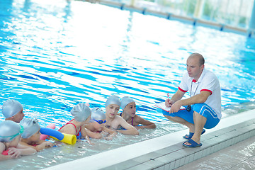 Image showing children group  at swimming pool