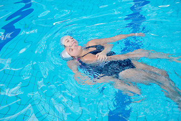 Image showing help and rescue on swimming pool