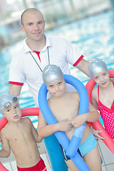 Image showing children group  at swimming pool