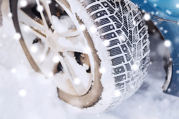 Image showing closeup of car wheel