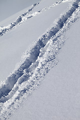 Image showing Background of off-piste ski slope with new-fallen snow