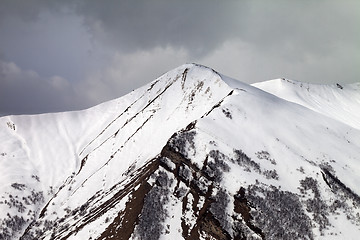 Image showing Winter mountains and gray sky