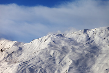 Image showing View on off-piste slope in wind morning