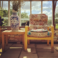 Image showing Retro style furniture in a country house