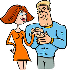 Image showing couple in love cartoon illustration