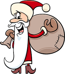 Image showing santa with sack cartoon illustration