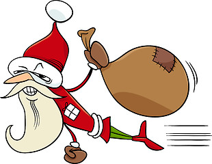 Image showing superhero santa cartoon illustration