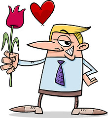 Image showing man in love cartoon illustration