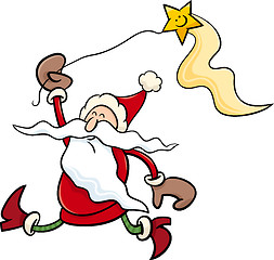 Image showing santa with star cartoon illustration