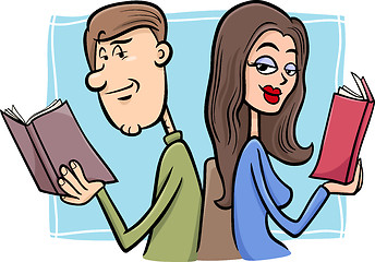 Image showing couple in love cartoon illustration
