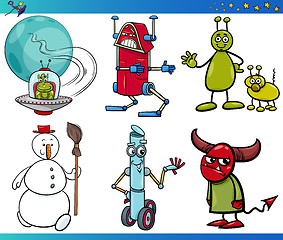 Image showing Cartoon Fantasy Characters Set