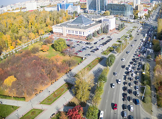 Image showing Aerial view on Melnikayte street in Tyumen. Russia