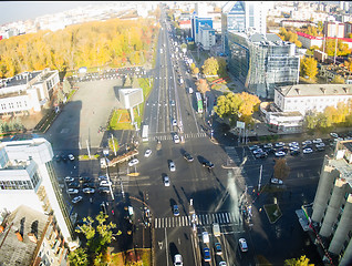 Image showing City streets intersection in Tyumen. Russia