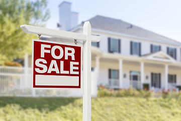 Image showing Home For Sale Sign in Front of New House