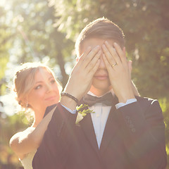 Image showing Beautiful wedding couple