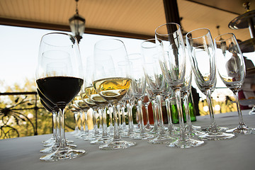 Image showing glasses of wine at the bar