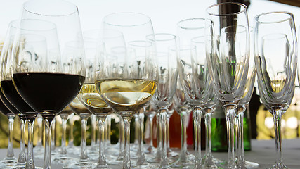 Image showing glasses of wine at the bar