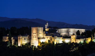 Image showing Alhambra by night