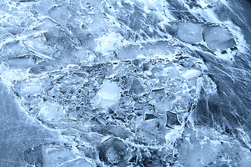 Image showing Texture of river ice photographed