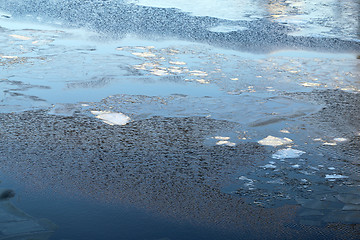 Image showing Texture of river ice photographed