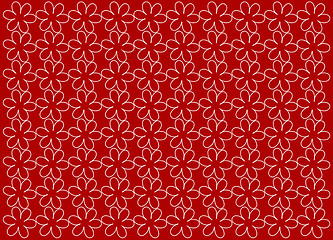 Image showing Texture . Flowers on a red background.