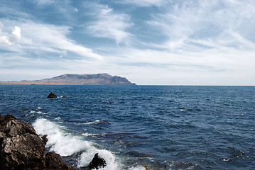 Image showing Black sea in Sudak city