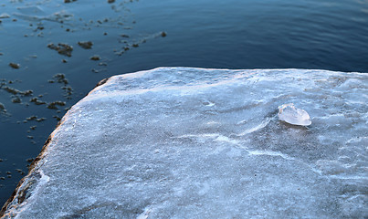 Image showing Texture of river ice photographed