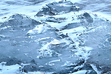 Image showing Texture of river ice photographed