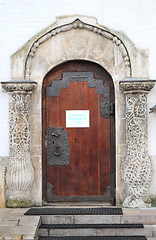 Image showing Vintage door on a building in Moscow