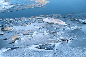 Image showing Texture of river ice photographed