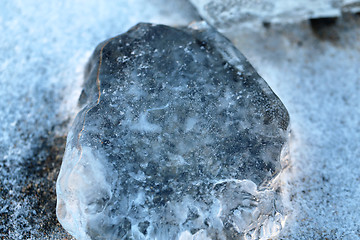 Image showing Texture of river ice photographed