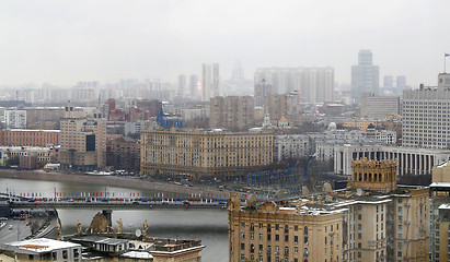 Image showing Landscape with snow blizzard goes