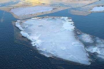 Image showing Texture of river ice photographed