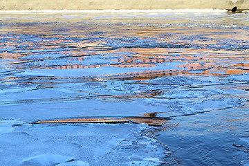 Image showing Texture of river ice photographed