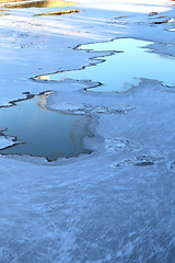 Image showing Texture of river ice photographed