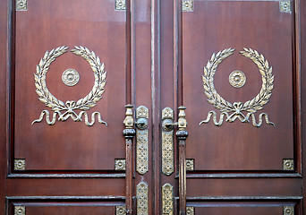 Image showing Old door on a building in Moscow