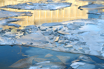 Image showing Texture of river ice photographed