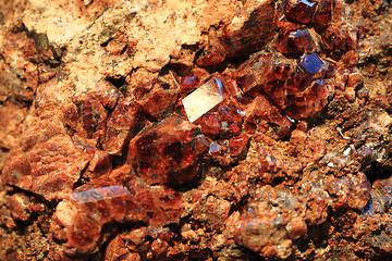 Image showing red garnet mineral background