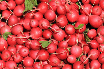 Image showing red radishes vegetable background