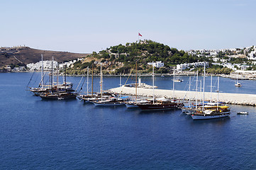 Image showing Boats in Bodrum marina