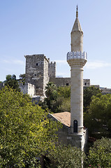 Image showing Minaret in St Peter's castle in Bodrum